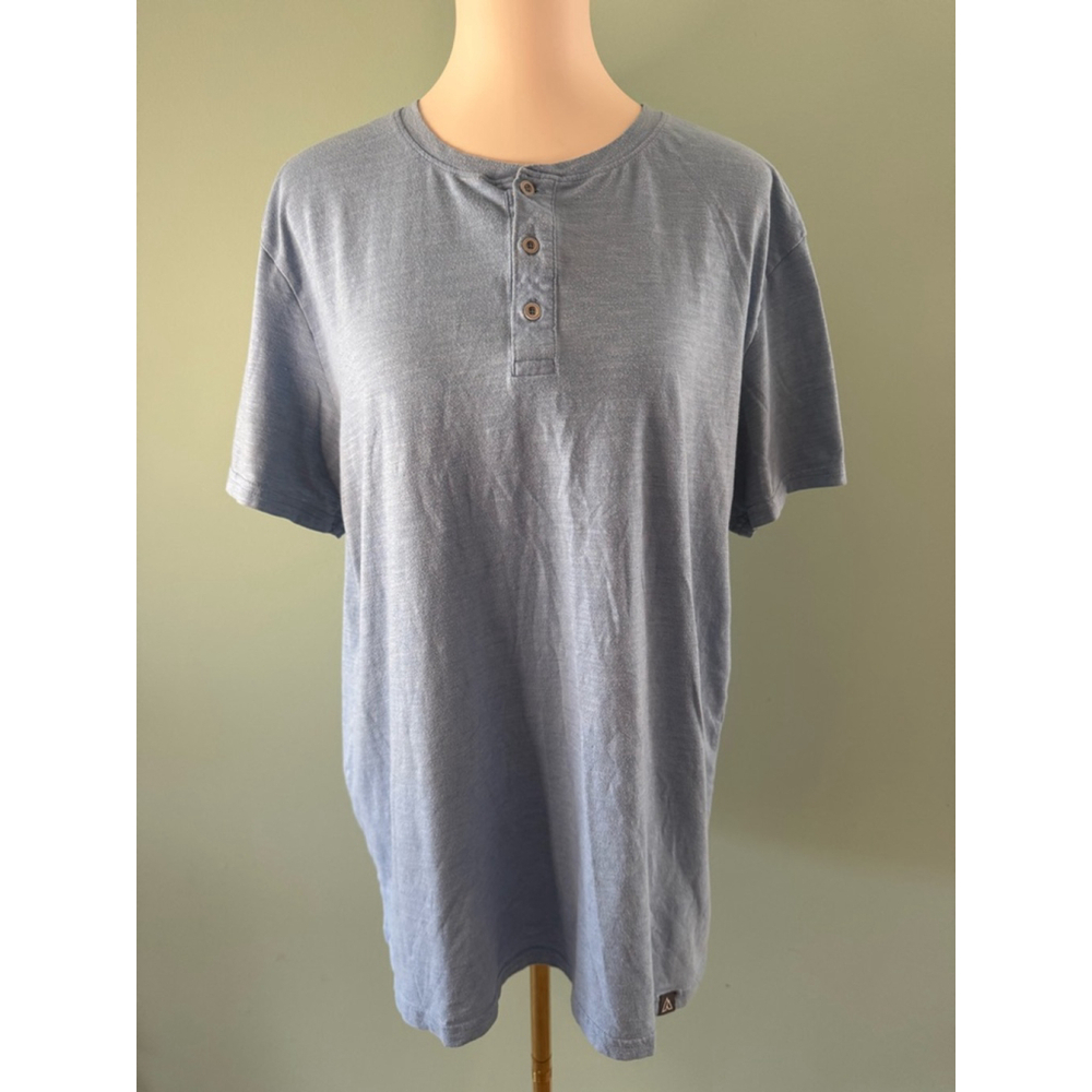 Men's Alpine Design T-Shirt Size XL Blue Short Sleeve Henley